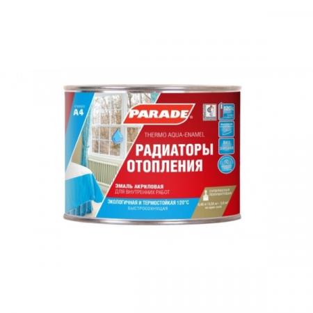 Эмаль PARADE A4 для радиаторов отопления белая полуматовая 0,45кг.