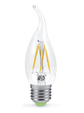 Лампа светодиодная LED-Свеча на ветру 5Вт 220В Е27 3000K  ASD прозрачная