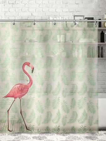 Штора д/ванной "Тропический фламинго" 180x180 см. EVA
