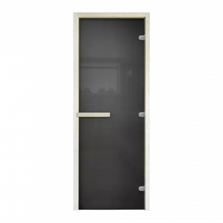 Дверь для бани doorwood "сумерки" 190*70*8 (графит, коробка листв.)