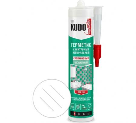Герметик силиконовый нейтральный санитарный прозрачный (280мл) KUDO