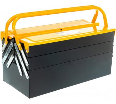 Ящик для инструмента FIT металлический с 4-мя раздвижными отделениями 420х200х200мм