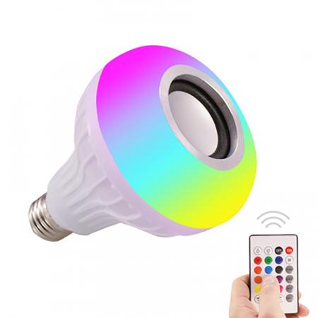 Лампа светодиодиодная ULI-Q340 8W/RGB/E27 WHITE ДИСКО с динамиком и Bluetooth. 220В