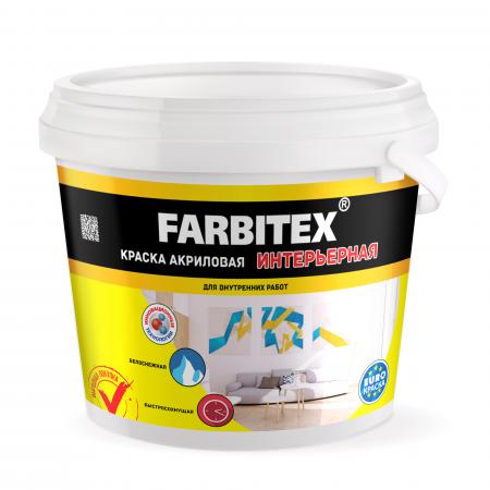 Краска FARBITEX акриловая интерьерная 3кг 