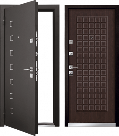 Дверь металлическая Mastino AREA 960 * 2050 Правая Черный шелк D-3 МДФ Венге Норд MS-6