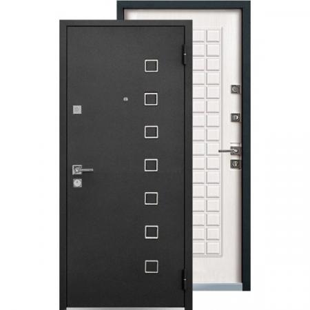 Дверь металлическая Mastino AREA 960 * 2050 Левая Черный шелк D-3 МДФ Шамбори светлая MS-6