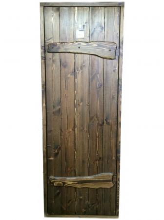 Дверь для бани doorwood "РУСЬ" глухая состаренная арт.DW01138