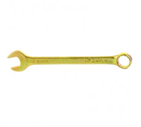 Ключ комбинированный СИБРТЕХ 24мм желтый цинк 14986