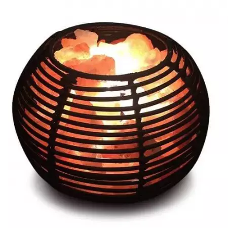 Соляная лампа ваза-шар ротанг 240*240*230мм (5,5кг)