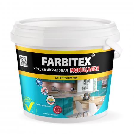 Краска FARBITEX акриловая моющаяся 3кг 