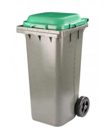 Бак для мусора 120л (на колесах)(серо-зеленый)